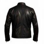 Back view of Aaron Paul Breaking Bad Jesse Pinkman Black Leather Jacket with smooth leather finish.