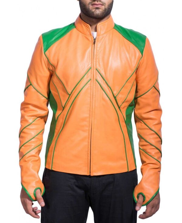Orange Green Smallville Aquaman Leather Jacket