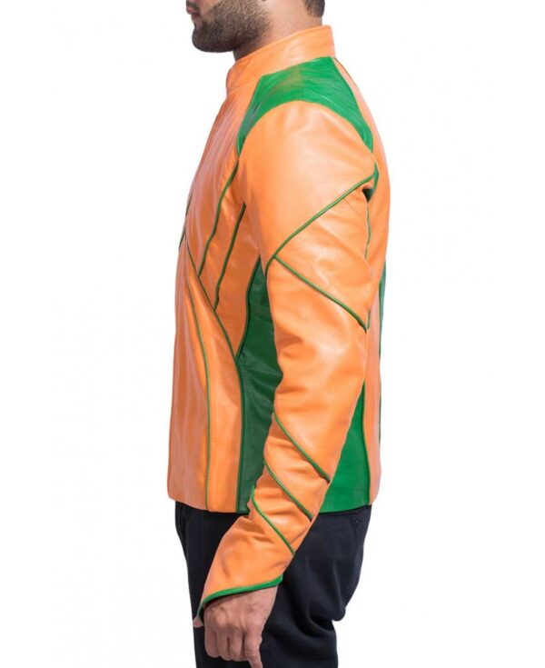 Orange Green Smallville Aquaman Leather Jacket
