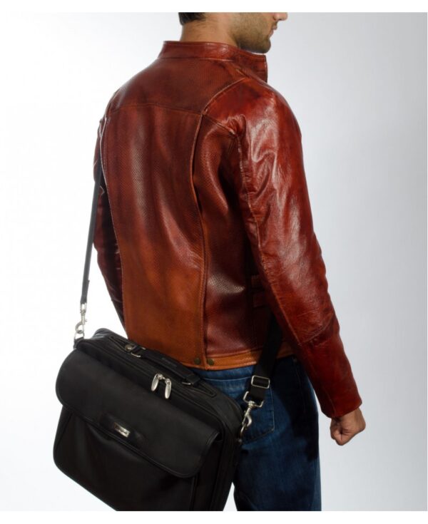 Mars Maroon Leather Jacket - Image 4