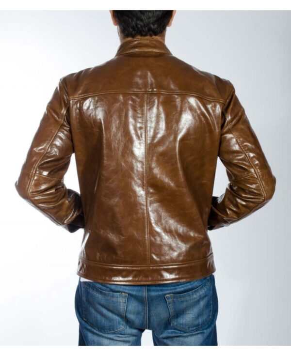 Blossom Brown Leather Jacket - Image 2