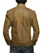 Men's Suede Yellowish Brown Fashion Jacket - Image 4