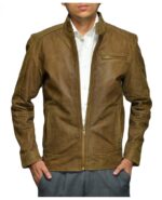Men's Suede Yellowish Brown Fashion Jacket