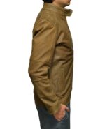 Men's Suede Yellowish Brown Fashion Jacket - Image 2