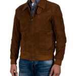 Armie Hammer Brown Suede Leather Jacket