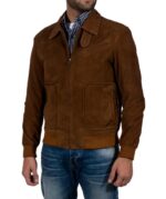 Armie Hammer Brown Suede Leather Jacket