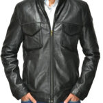 Men’s Black Fashion Jacket With Flap Chest Pockets