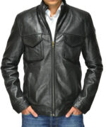 Men’s Black Fashion Jacket With Flap Chest Pockets