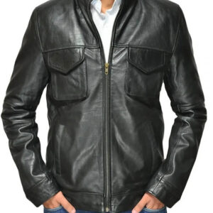 Men’s Black Fashion Jacket With Flap Chest Pockets