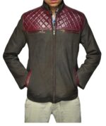 Men's Choco Grey Suede Leather Designer Jacket