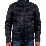 Prussian Down Hooded Satin Jacket