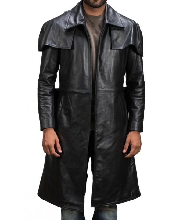A7 Vegas NCR Ranger Black Leather Duster Coat