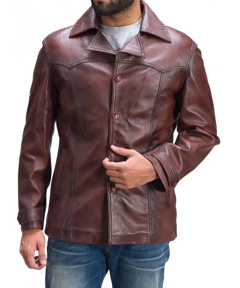 Vincent Alley Brown Vintage Style Leather Jacket - Maker of Jacket