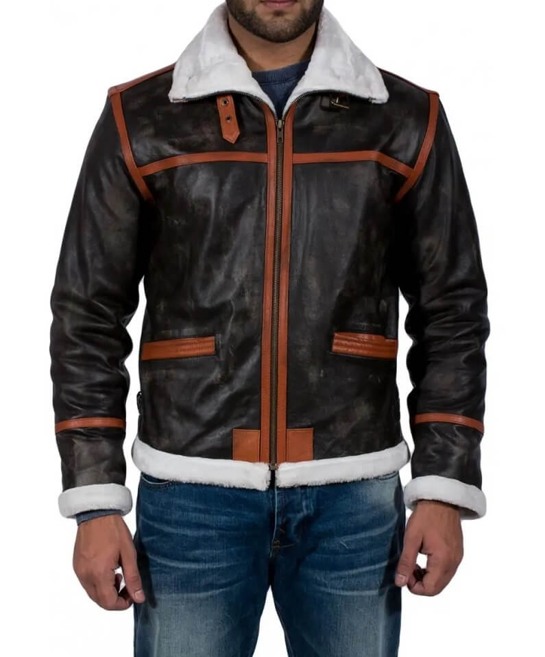 Alpine Brown Stripped Fur Leather Jacket (2) Alpine Brown Stripped Fur Leather Jacket