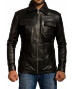 Classic Raven Black Leather Jacket