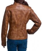 Ethereal Distressed Brown Biker Leather Jacket