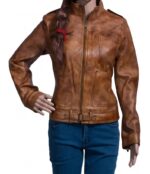Ethereal Distressed Brown Biker Leather Jacket