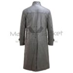 Back view of Expendables 2 Jason Statham Lee Christmas Leather Jacket featuring a horizontal shoulder yoke, central vertical seam, and a single rear vent.