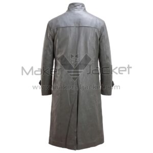 Back view of Expendables 2 Jason Statham Lee Christmas Leather Jacket featuring a horizontal shoulder yoke, central vertical seam, and a single rear vent.