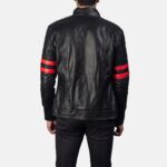 Monza Black Red Biker Leather Jacket