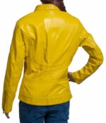 Mystic Women Yellow Leather Jacket