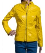 Mystic Women Yellow Leather Jacket