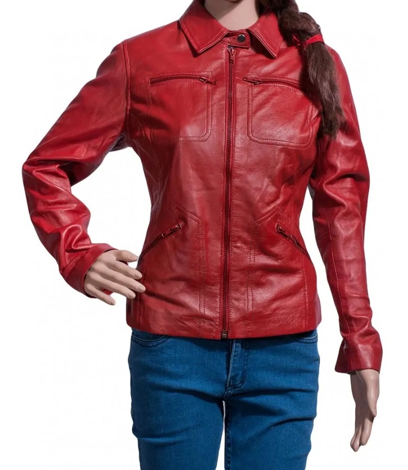 Once Upon a Time Jennifer Morrison Red Leather Jacket Maker of