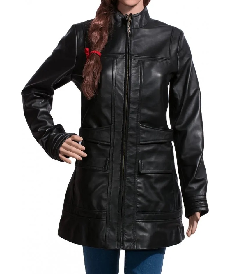 Stylish Serene Black Leather Coat (1) Stylish Serene Black Leather Coat