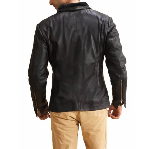Basic Double Rider Black Leather Jacket