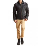 Basic Double Rider Black Leather Jacket