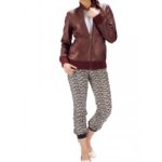 Maroon Classic Leather Bomber Jacket