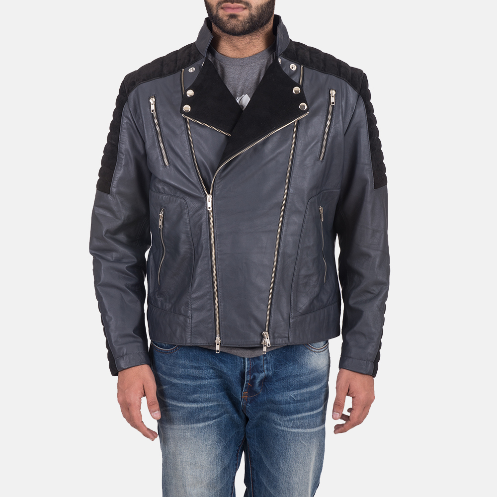 Men's Lucas Hybrid Suede Leather Biker Jacket 1-1493392798973 Lucas Hybrid Leather Leather Biker Jacket - Image 1