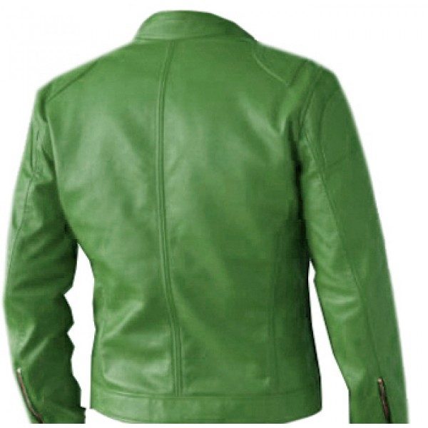 Modish Green Leather Jacket for Men - Sutton - Image 2