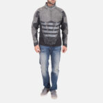 Militia Grey Leather Jacket - Image 2