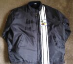Vintage Style Navy Blue Ford Mustang Cobra Stripe Jacket