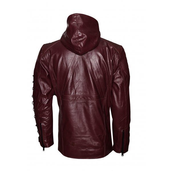 Colton Haynes Arrow Season 3 Hoodie Leather Jacket - Image 2