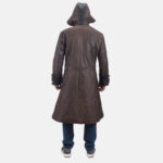 Vintage Architect Brown Leather Trench Coat