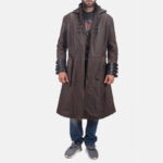 Architect brown leather jacket long