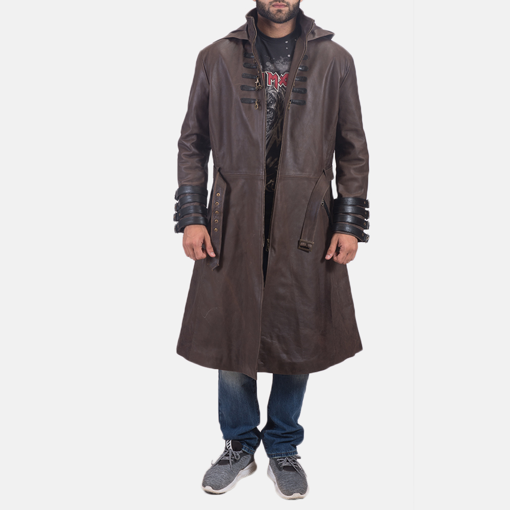 Architect brown leather jacket long Architect brown leather jacket long