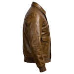 Coffmen Brown Leather Bomber Jacket Right-Side