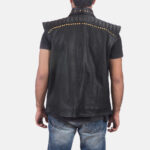 Domini Deval Black Leather Studded Vest