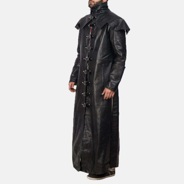 Faisom Black Leather Coat - Image 5