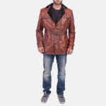 Men's Vintage Distressed hunter leather Jacket
