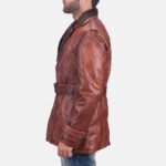 Hunter Distressed Fur Leather Coat Side