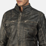 Men's Ionic Distressed Leather Biker Jacket