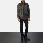 Distressed Leather Motorcycle Jacket