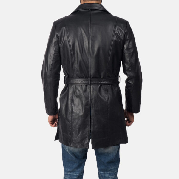 Men's Jordan Black Leather Coat - Image 4