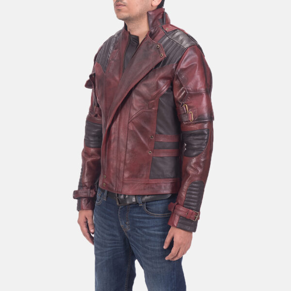 Mars Maroon 2 Leather Jacket - Image 2