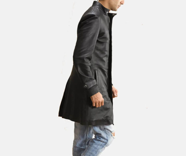 Midlander Quilted Black Leather Coat