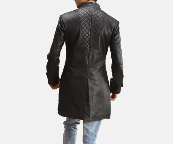 Midlander Quilted Black Leather Coat